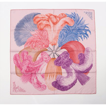 Hermes Scarf Plumets et Panaches 90 cm silk pink Carre plume feather 045 - £468.51 GBP