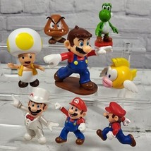 Nintendo Super Mario Bros Figures Lot Of 8 Yoshi Toad Gumba Gamer Cake Toppers  - £23.34 GBP