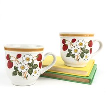 2 Sheffield Stoneware Strawberries &#39;n Cream Coffee Mug / Tea Cup - £15.80 GBP