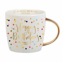 Creative Brands Faithworks-Slant Gold Handled Ceramic Mug, 14-Ounce, Happy Birth - £18.72 GBP
