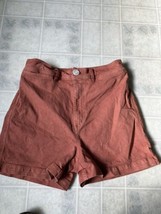 LOFT Rust Orange Welt Pocket Denim Jean High Rise Shorts Size 2 / 26 - £18.15 GBP
