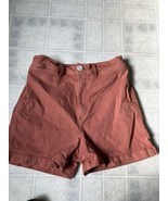 LOFT Rust Orange Welt Pocket Denim Jean High Rise Shorts Size 2 / 26 - £18.29 GBP
