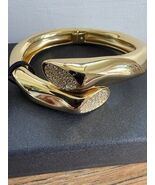 Alexis Bittar Crystal Hinged Cuff Bracelet 14k Plated Gold  ~ New ~ - $199.99