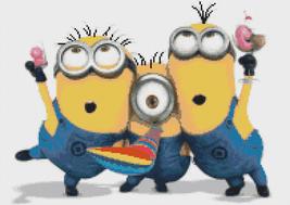 counted cross stitch pattern party of minions pdf 195*138 stitches BN883 - £3.13 GBP