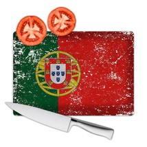 Portugal : Gift Cutting Board Flag Retro Artistic Portuguese Expat Country - $28.99