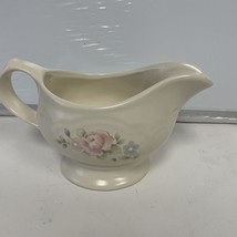 Pfaltzgraff Tea Rose Gravy Boat and Underplate Pitcher Pink &amp; Blue Flowers - £8.93 GBP