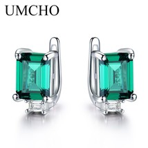 UMCHO Solid 925 Sterling Silver Clip Earrings For Women Rose Pink Morganite Gems - £21.37 GBP