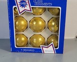 9 Vintage 1.65&quot; Glass Ball Christmas Ornaments Coby Blue box Shiny Mirro... - $12.43