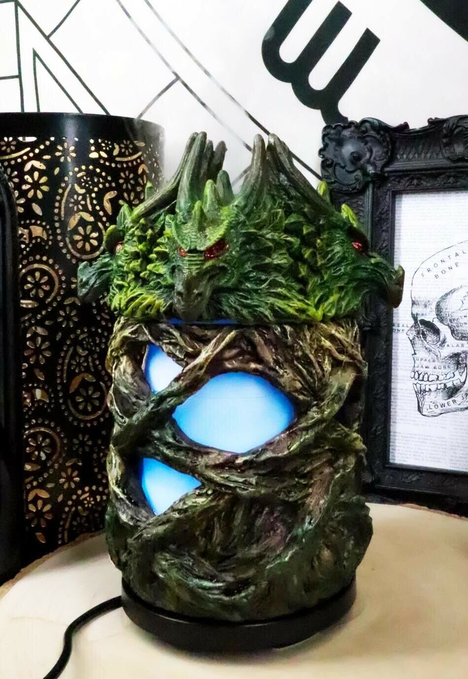 Ebros Greenman Dryad Tree Hydra 4 Headed Dragon Aroma Oil Diffuser W/ LED Lights