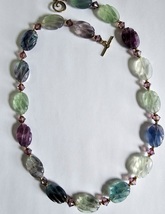 Awesome Rainbow Fluorite Necklace Handmade - £55.64 GBP