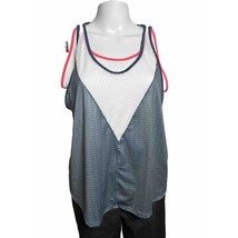 New Lucky in Love Size 12 Large Blue Mesh Workout Tennis Top Tank - AC - $15.41