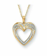0.30ct Brilliant Cut Simulated 14k Yellow Gold Plated Heart Pendant Neck... - €78,42 EUR