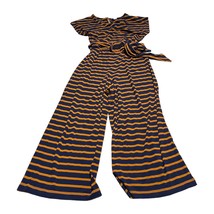 Old Navy Capri Romper Jumpsuit Junior Girls XS Navy Orange Striped Wide-Leg - £19.87 GBP