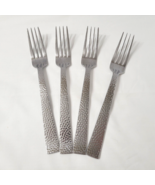 4  Dinner Forks Godinger CASTELLO Hammered Stainless Flatware 8 1/8 - €37,79 EUR