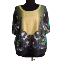 View by Walter Baker 14 floral top shirt Green Blue Flowers - £16.63 GBP