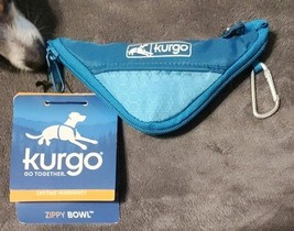 Kurgo Zippy Travel Bowl Coastal Blue K01549 - $244.42 MXN