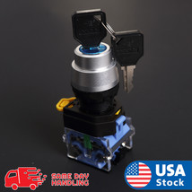 440V 10A 22Mm Dia Thread Dpst 2 Positions Key Rotary Selector Switch - $25.99