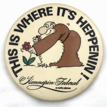 Hennipen Federal Vintage Pin Button Pinback Promo Long Beard Monk Flower - $9.95