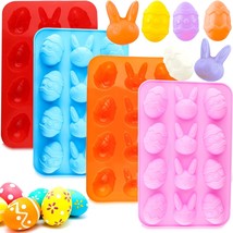 Easter Egg Silicone Bunny Silicon Molds for Chocolate 4 Packs Egg Shaped... - £23.85 GBP