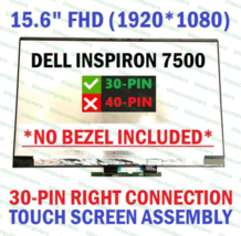 15.6&quot; Dell Inspiron 7500 FHD IPS LCD Touch Assembly RYKP9 P97F P97F001 - £113.18 GBP