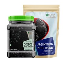 Natural Argentinian Pitted Prunes &amp; Whole Dried Greece Black Currant 2x500g - £28.01 GBP