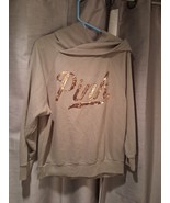 Victoria’s Secret PINK Light Olive Green  Long Sleeve Rose Gold Sequin H... - $170.87 MXN