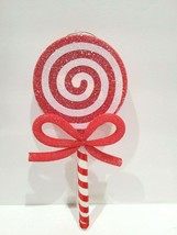 Christmas Candy Cane Peppermint Lollipop Swirl Red White Tree Ornaments ... - $9.99