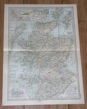 1897 Antique Dated Map Of Scotland Glasgow Edinburgh Orkney Shetland Islands - £19.42 GBP