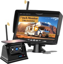 Wireless Magnetic Solar Backup Camera with 7&quot; HD Monitor for RV Trailer Truck - £76.96 GBP