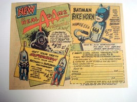 1970&#39;s Ad Batman &amp; Superman Toothbrushes, Bike Horn, Neal Adams Treasury - $7.99