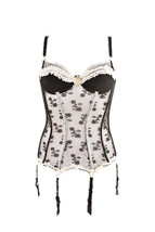 AGENT PROVOCATEUR Womens Corset Solid Semi Sheer Black Size UK 34B - £182.26 GBP