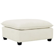 Contemporary Linen Fabric Sectional Sofa &amp; Corner Ottoman Set - $124.99