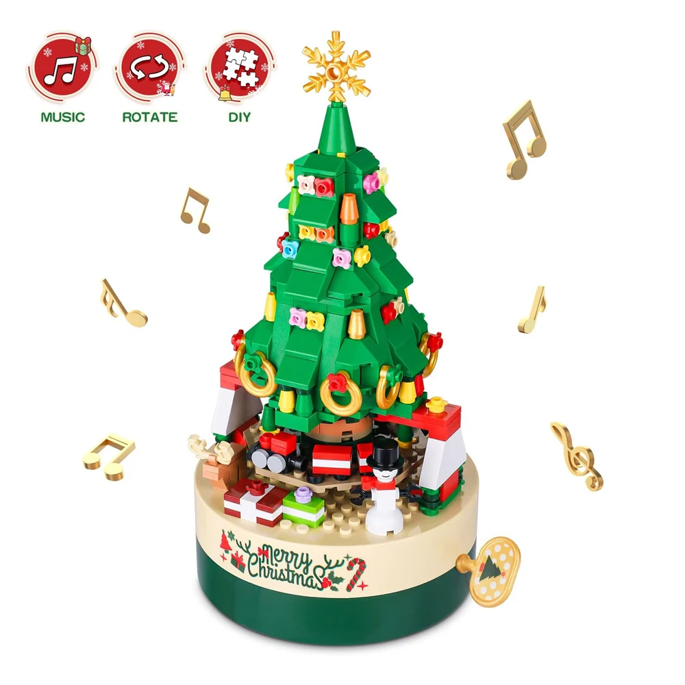 Christmas Tree Building Block Kit DIY Music Box Creative Gift  Set for Boys - £38.17 GBP