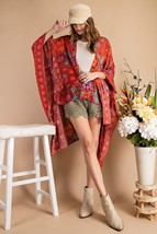 Scarf Printed Rayon Crepon Kimono - £31.93 GBP