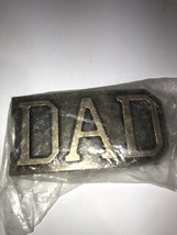 Vintage DAD Belt Buckle - Gold Tone Metal Slide Buckle   New In Plastic A1 - £10.41 GBP