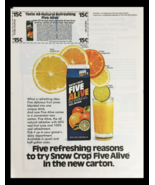 1982 Snow Crop Five Alive Fruit Beverage Circular Coupon Advertisement - £15.12 GBP