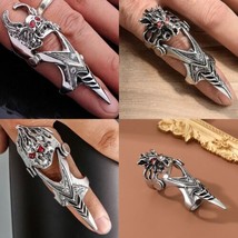 Gothic Red Eye Demons Full Finger Ring - £11.20 GBP