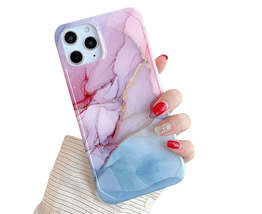 Anymob iPhone Case Thistle Marble Oil Painting Pattern Soft Silicone Back Cover  - £15.78 GBP