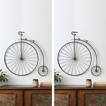SPI Set of 2 Victorian Penny Farthing Bicycle Wall Hangings 28.5 Inches High - £162.76 GBP