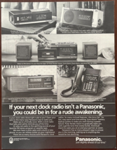 1985 Panasonic Vintage Print Ad Radio Alarm Clock Telephone Electronics Ad - $14.45