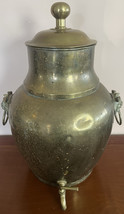 Antique Brass Chinese Hot Water Pot/Urn/Samovar With Foo Dog Handles - $67.45 CAD