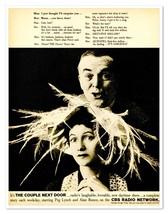 Print Ad CBS Radio Couple Next Door Ethel Albert 1958 Newsprint Advertis... - $9.70