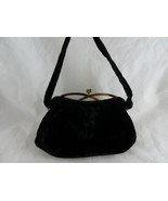Vintage Garay Handbag Evening bag 1940&#39;s-50&#39;s Black Rayon Velvet Purse 5... - £18.76 GBP