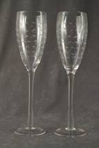 MODERN 2PC Lot Crystal Stemware Fluted Champagne Cut Seeded Bowls 10.25&quot;... - £13.98 GBP