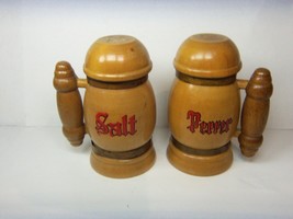 Skalny Japan Import Wood Salt &amp; Pepper Shakers Vintage Unused - £15.78 GBP