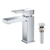 COMBO: Cubic Single Lavatory Faucet KBF1002CH + Pop-up Drain/Waste KPW10... - $127.58