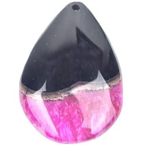 Purple Druzy with Dark Brown Translucent Clear Agate Pendant 2&quot; - $11.95