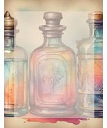 Apothecary Bottles Stationery - Watercolor Design - Writing Papers 50 Sh... - £25.84 GBP