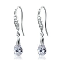 2.00Ct Pear Simulated Diamond 925 Sterling Silver Dangle Earrings Bridal Wedding - £156.49 GBP