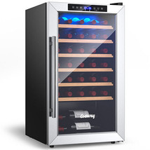 20 Inch Wine Refrigerator for 33 Bottles and Tempered Glass Door-Silver - Color: - €679,48 EUR